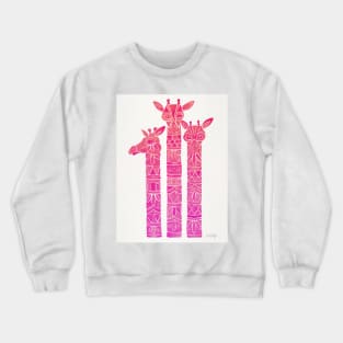 Giraffes Pink Ombre Crewneck Sweatshirt